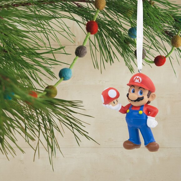 New! Super Mario Bros. Mushroom Hallmark Christmas Ornament 2022 Nintendo Games - Picture 4 of 4